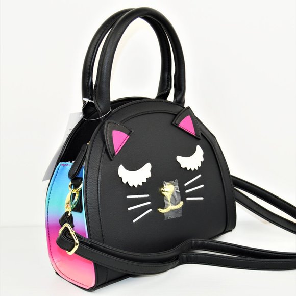 NWT Betsey Johnson Rainbow Ombre Cat Handbag - Picture 2 of 7